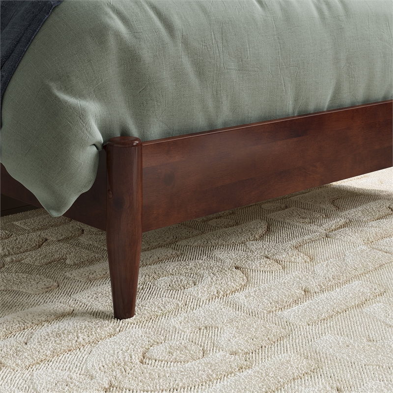 Becket Twin Wood Low Profile Platform Bed in Walnut