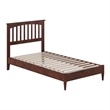 Becket Twin Wood Low Profile Platform Bed in Walnut