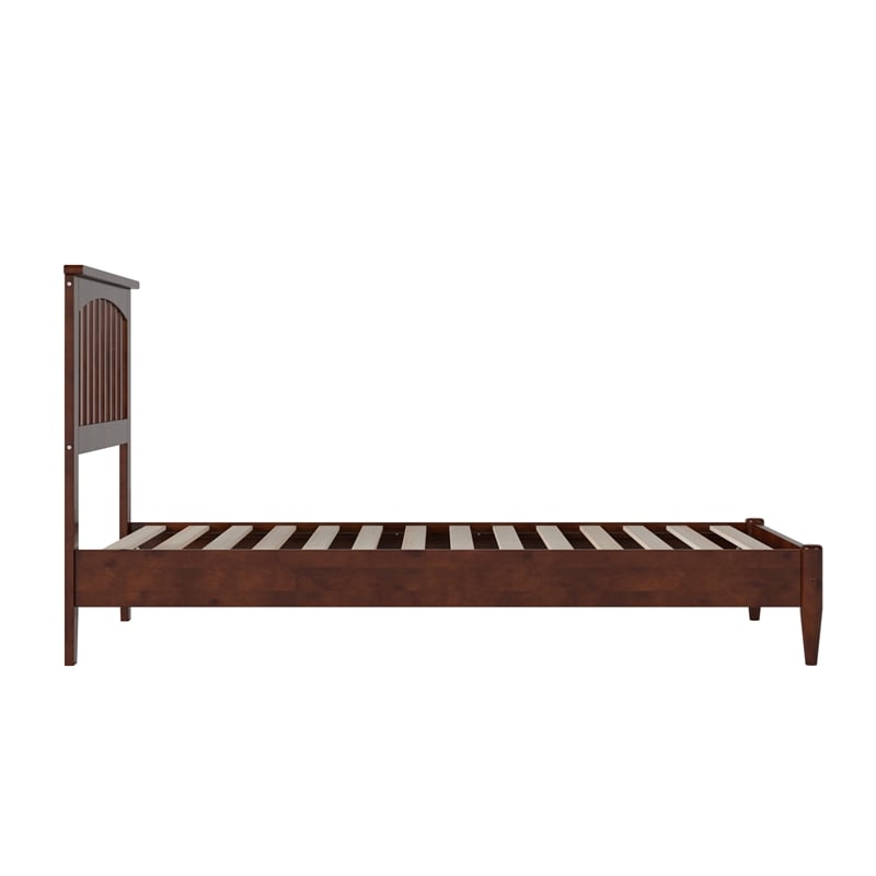 Becket Twin Wood Low Profile Platform Bed in Walnut