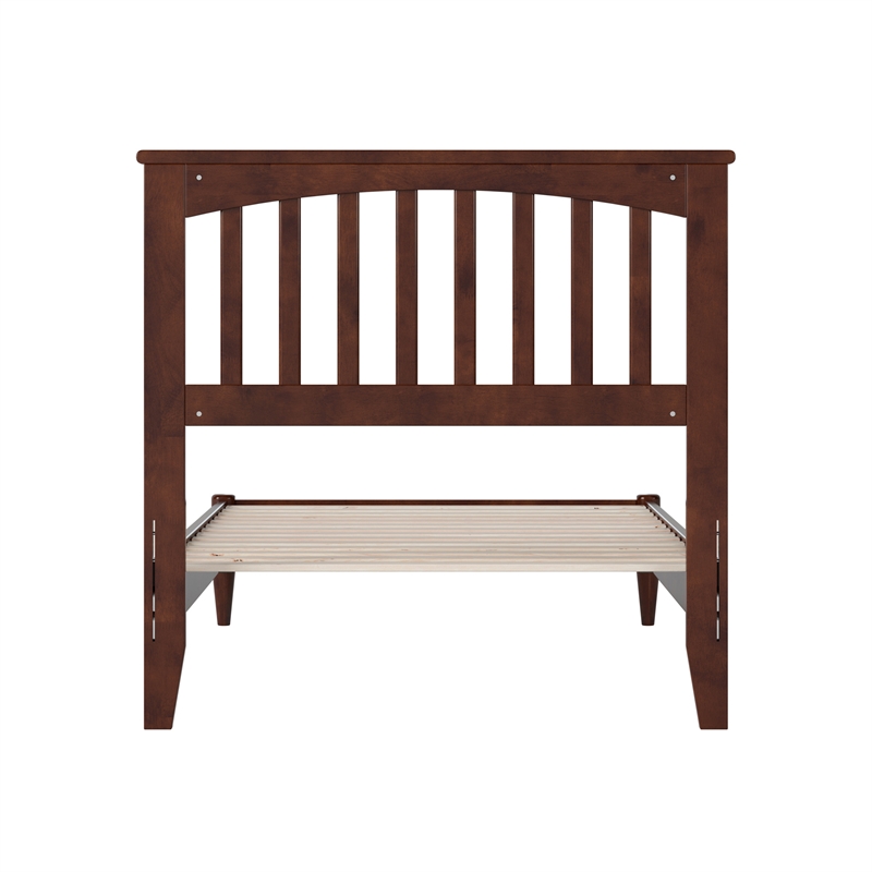 Becket Twin Wood Low Profile Platform Bed in Walnut