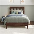 Becket Twin Wood Low Profile Platform Bed in Walnut