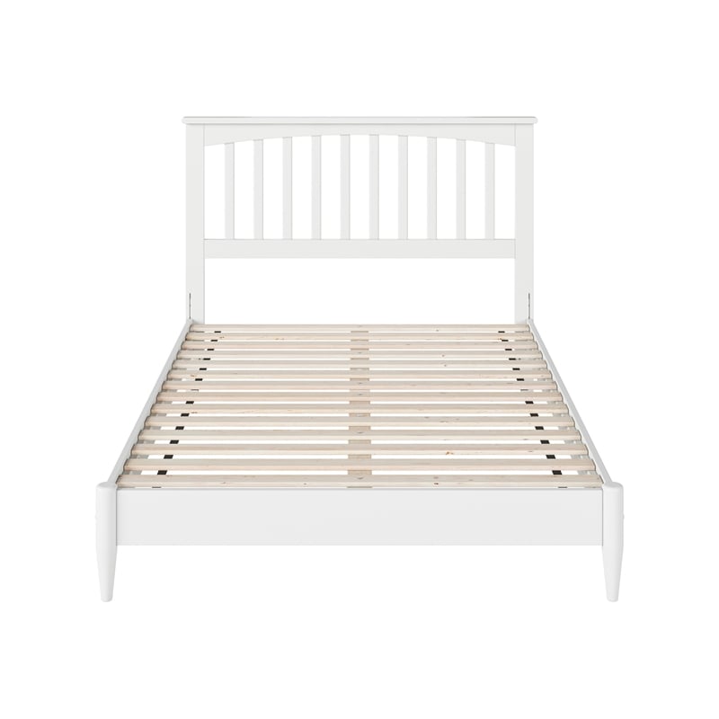 Becket Full Wood Low Profile Platform Bed in White