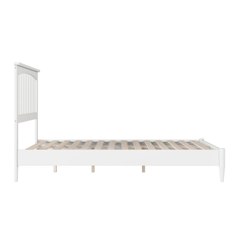 Becket Full Wood Low Profile Platform Bed in White