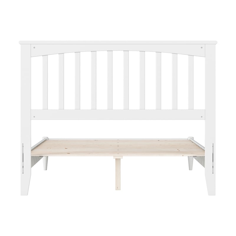 Becket Full Wood Low Profile Platform Bed in White