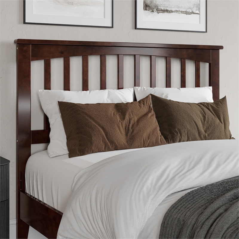 Becket Full Wood Low Profile Platform Bed in Walnut