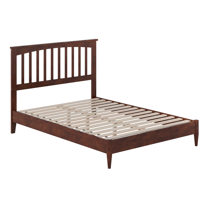Becket Full Wood Low Profile Platform Bed in Walnut