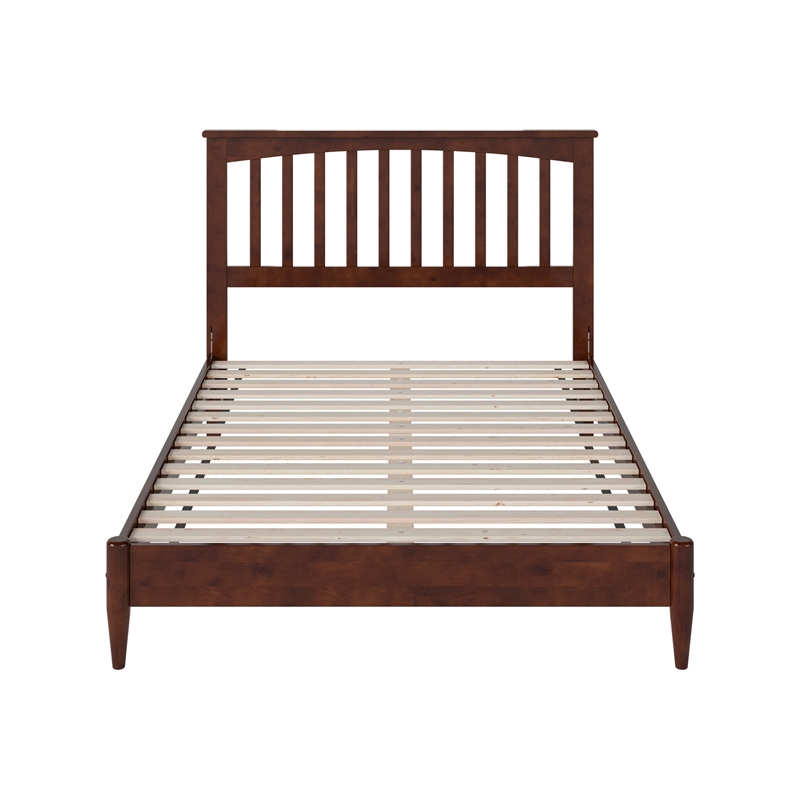 Becket Full Wood Low Profile Platform Bed in Walnut