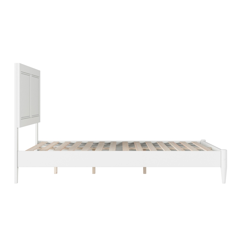 AFI Berkshire Full Solid Wood Low Profile Platform Bed in White