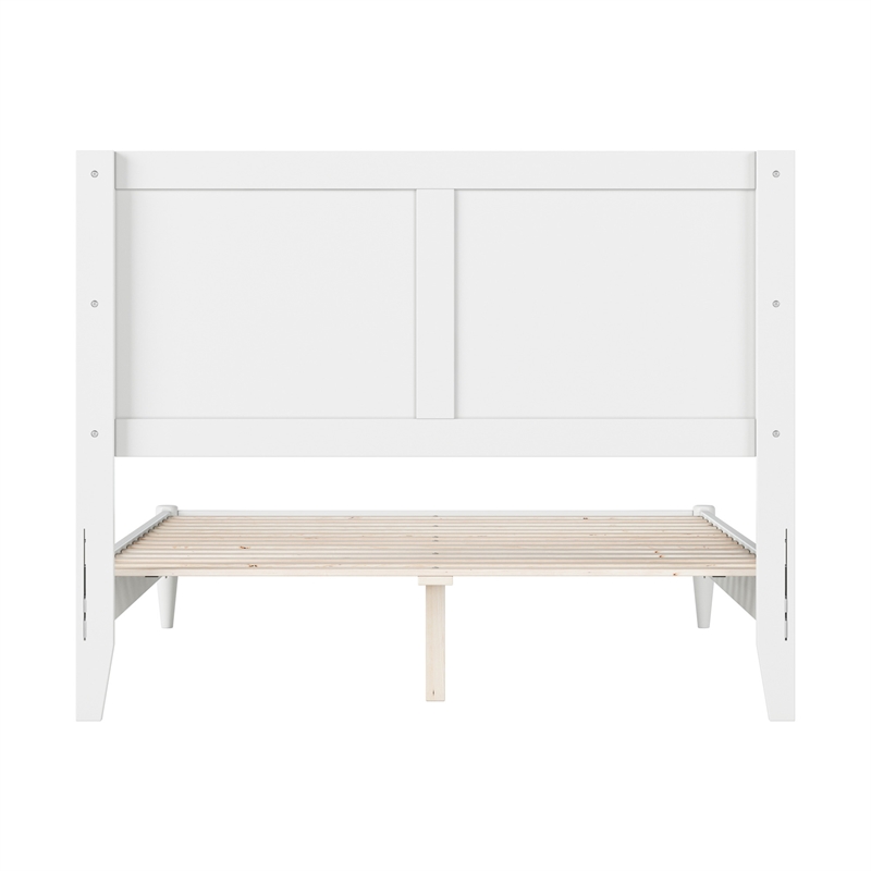 AFI Berkshire Full Solid Wood Low Profile Platform Bed in White