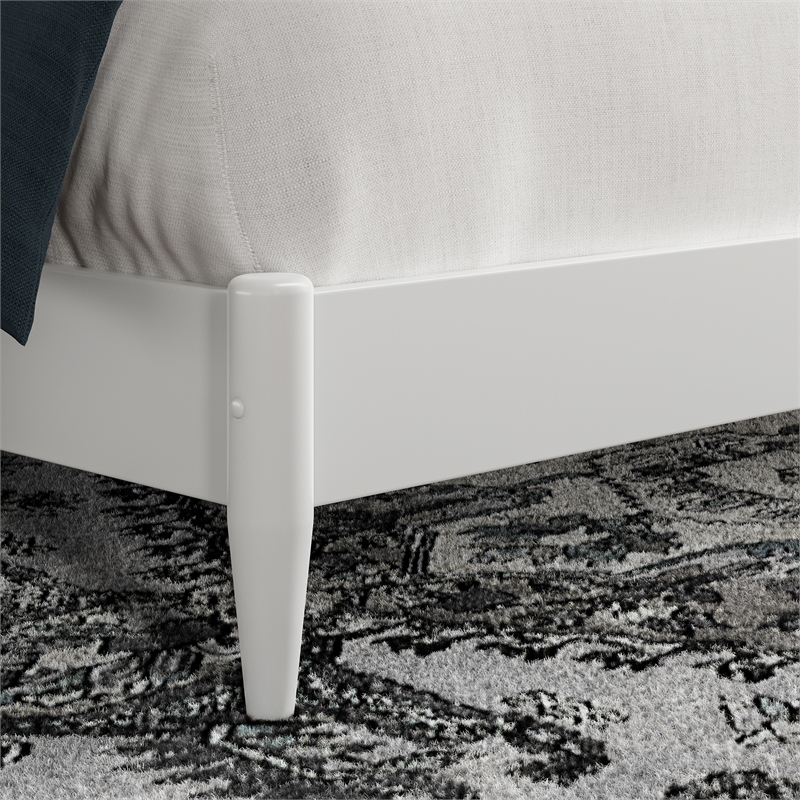 Berkshire Queen Wood Low Profile Platform Bed in White