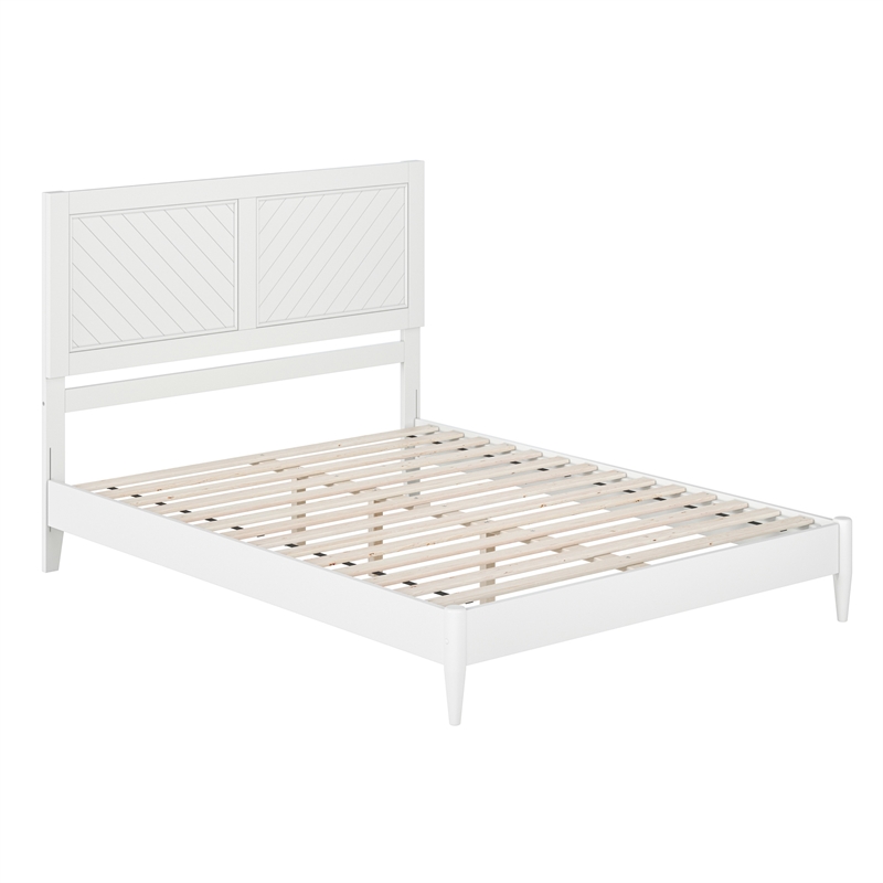Berkshire Queen Wood Low Profile Platform Bed in White