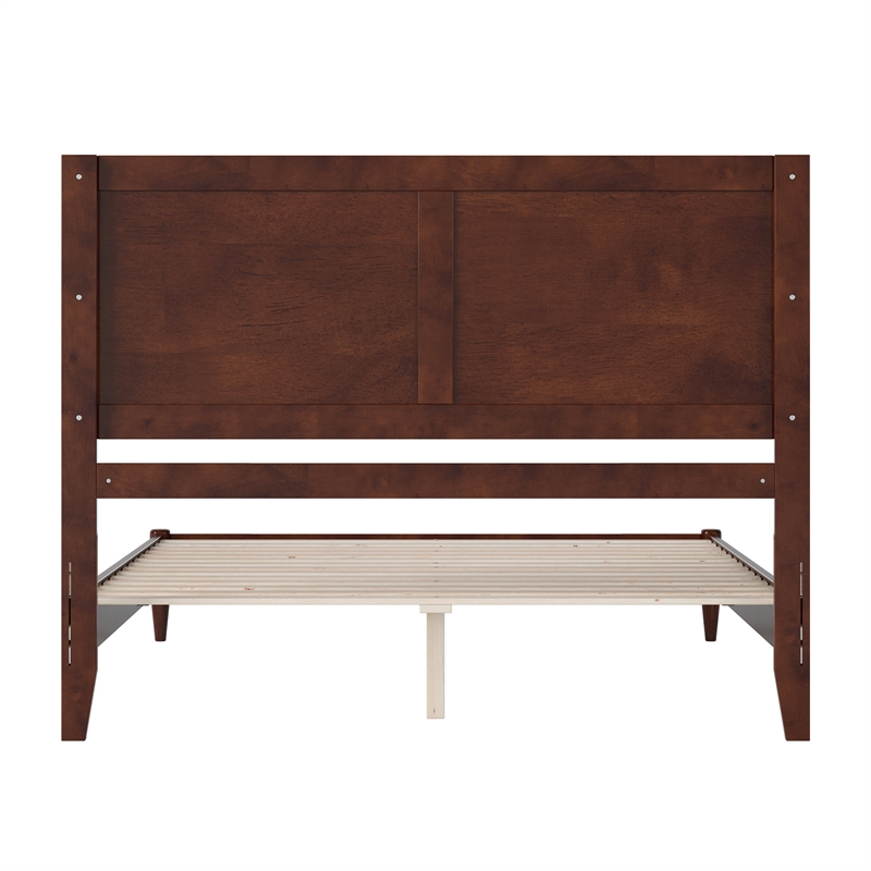 Berkshire Queen Solid Wood Low Profile Platform Bed in Walnut