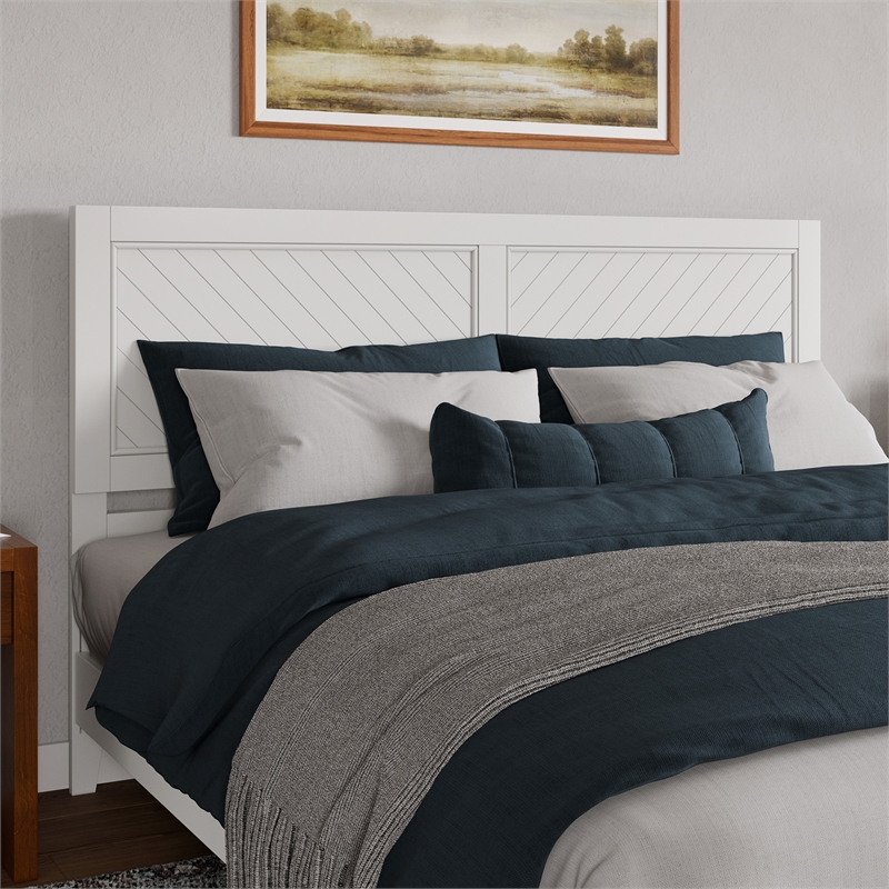 Berkshire King Wood Low Profile Platform Bed in White