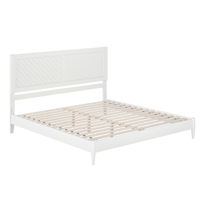 Berkshire King Wood Low Profile Platform Bed in White