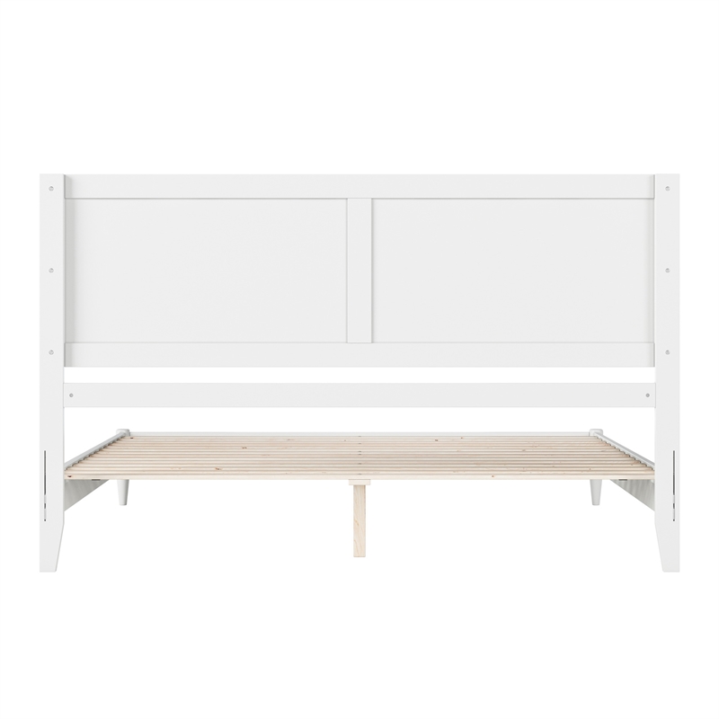 Berkshire King Wood Low Profile Platform Bed in White