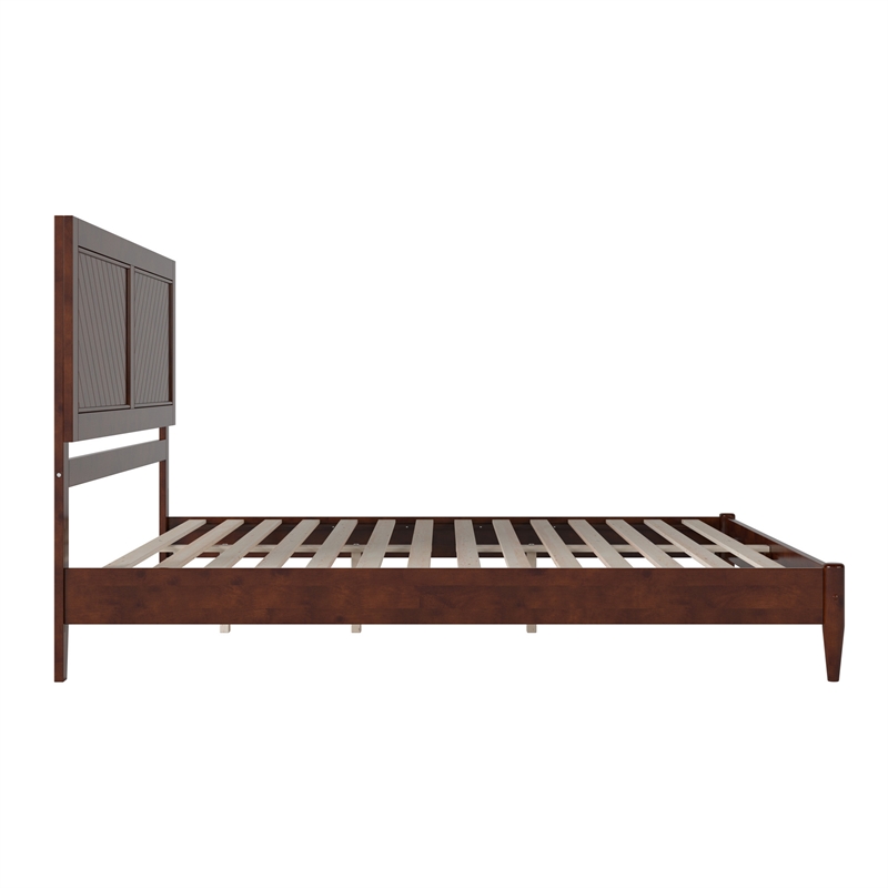 Berkshire King Solid Wood Low Profile Platform Bed in Walnut
