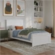 Naples Twin XL Wood Low Profile Platform Bed with Matching Footboard in White