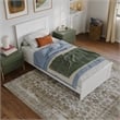 Naples Twin XL Wood Low Profile Platform Bed with Matching Footboard in White