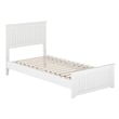 Naples Twin XL Wood Low Profile Platform Bed with Matching Footboard in White