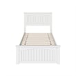Naples Twin XL Wood Low Profile Platform Bed with Matching Footboard in White
