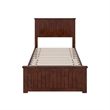 Naples Twin XL Wood Low Profile Platform Bed with Matching Footboard in Walnut
