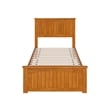 Naples Twin XL Low Profile Platform Bed with Matching Footboard in Light Toffee