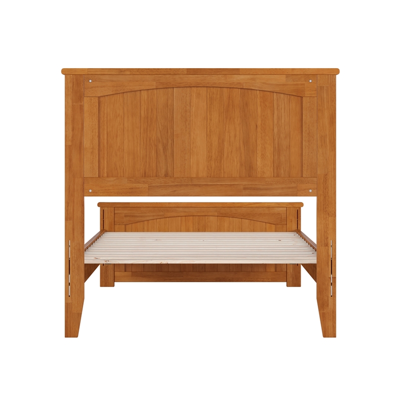 Naples Twin XL Low Profile Platform Bed with Matching Footboard in Light Toffee