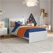 Naples Twin Wood Low Profile Platform Bed with Matching Footboard in White