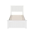 Naples Twin Wood Low Profile Platform Bed with Matching Footboard in White