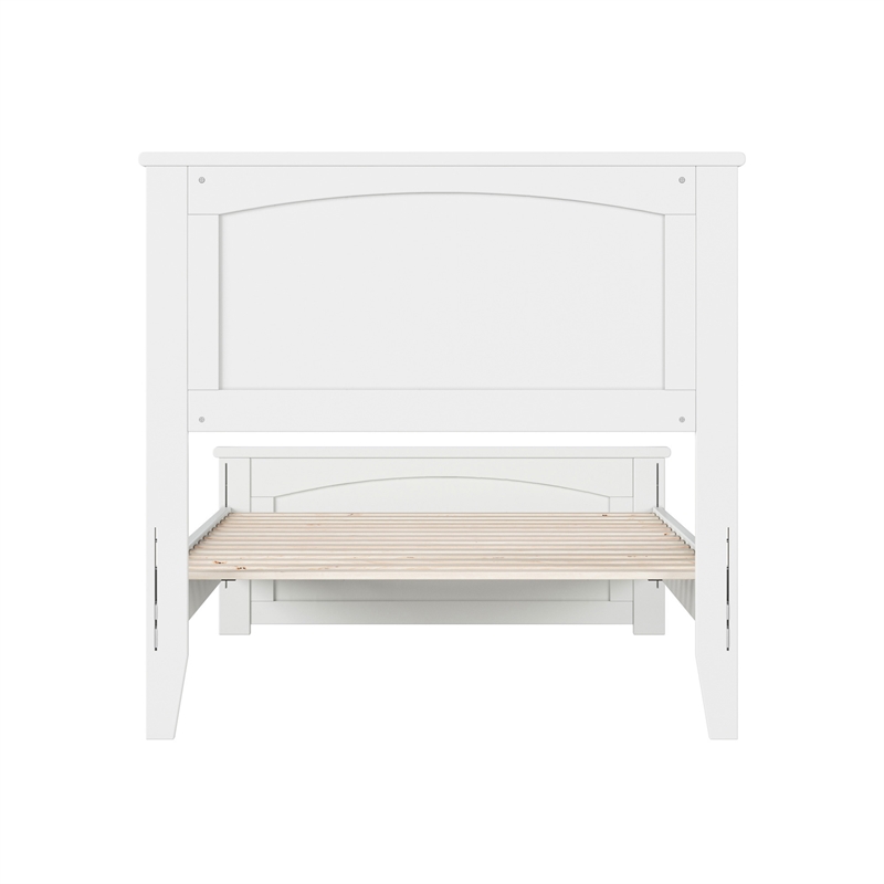 Naples Twin Wood Low Profile Platform Bed with Matching Footboard in White
