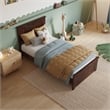 Naples Twin Wood Low Profile Platform Bed with Matching Footboard in Walnut
