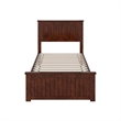 Naples Twin Wood Low Profile Platform Bed with Matching Footboard in Walnut