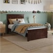 Naples Twin Wood Low Profile Platform Bed with Matching Footboard in Walnut