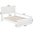 Naples Full Wood Low Profile Platform Bed with Matching Footboard in White