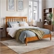 Becket Full Wood Low Profile Platform Bed in Light Toffee
