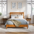 Becket Full Wood Low Profile Platform Bed in Light Toffee