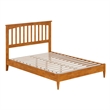 Becket Full Wood Low Profile Platform Bed in Light Toffee