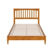 Becket Full Wood Low Profile Platform Bed in Light Toffee