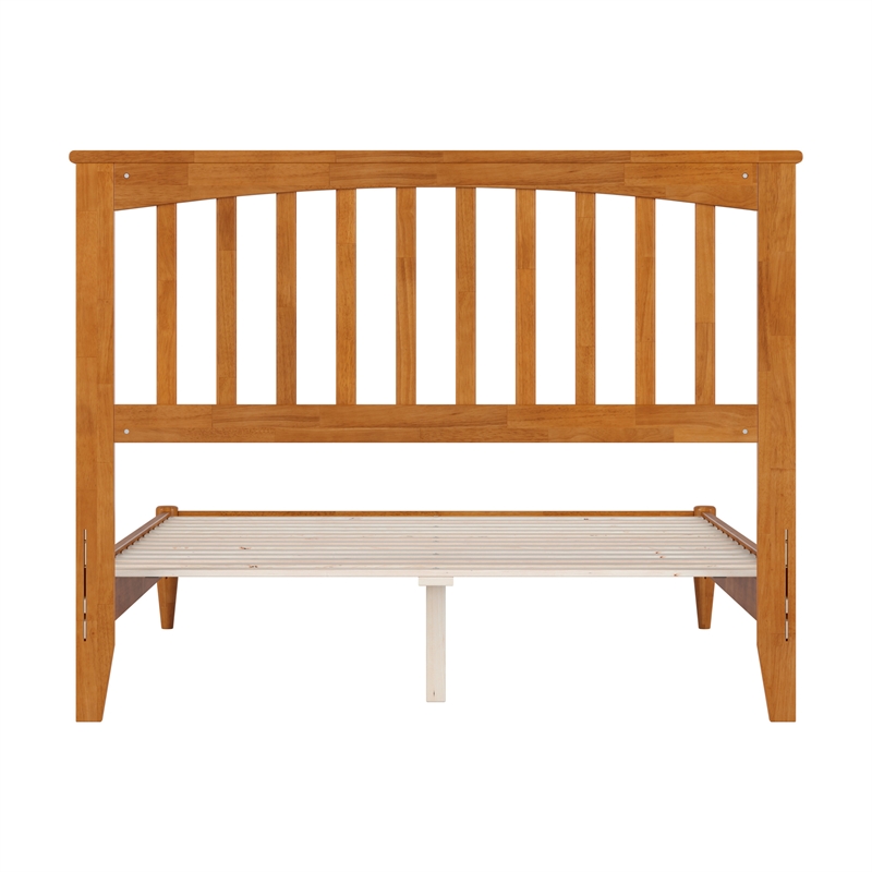 Becket Full Wood Low Profile Platform Bed in Light Toffee