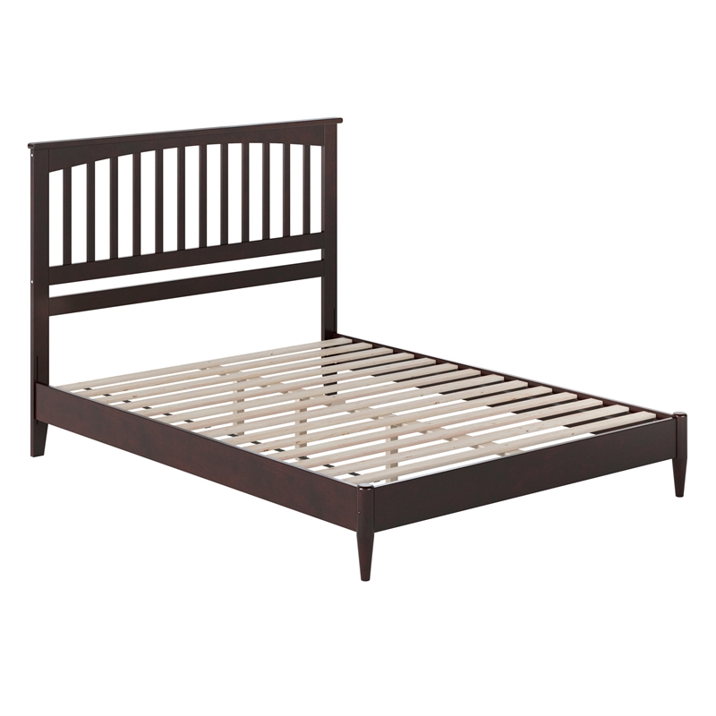 Becket Queen Wood Low Profile Platform Bed in Espresso