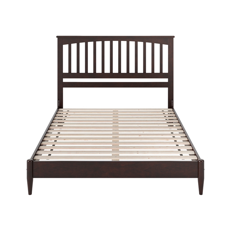 Becket Queen Wood Low Profile Platform Bed in Espresso