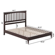 Becket Queen Wood Low Profile Platform Bed in Espresso