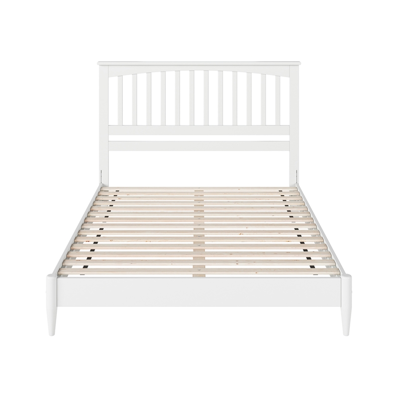Becket Queen Wood Low Profile Platform Bed in White