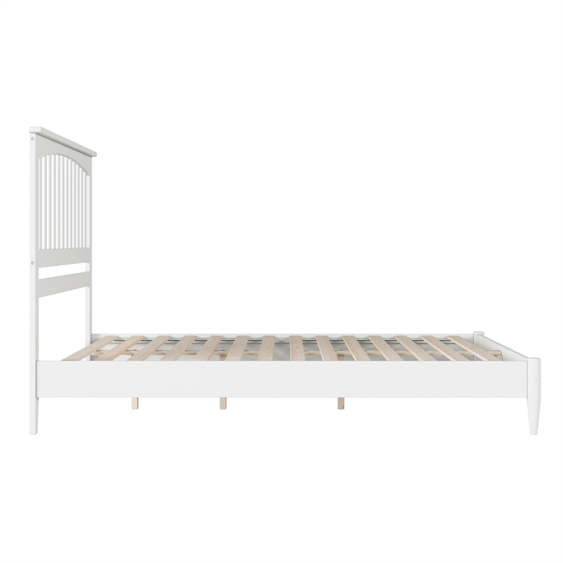 Becket Queen Wood Low Profile Platform Bed in White