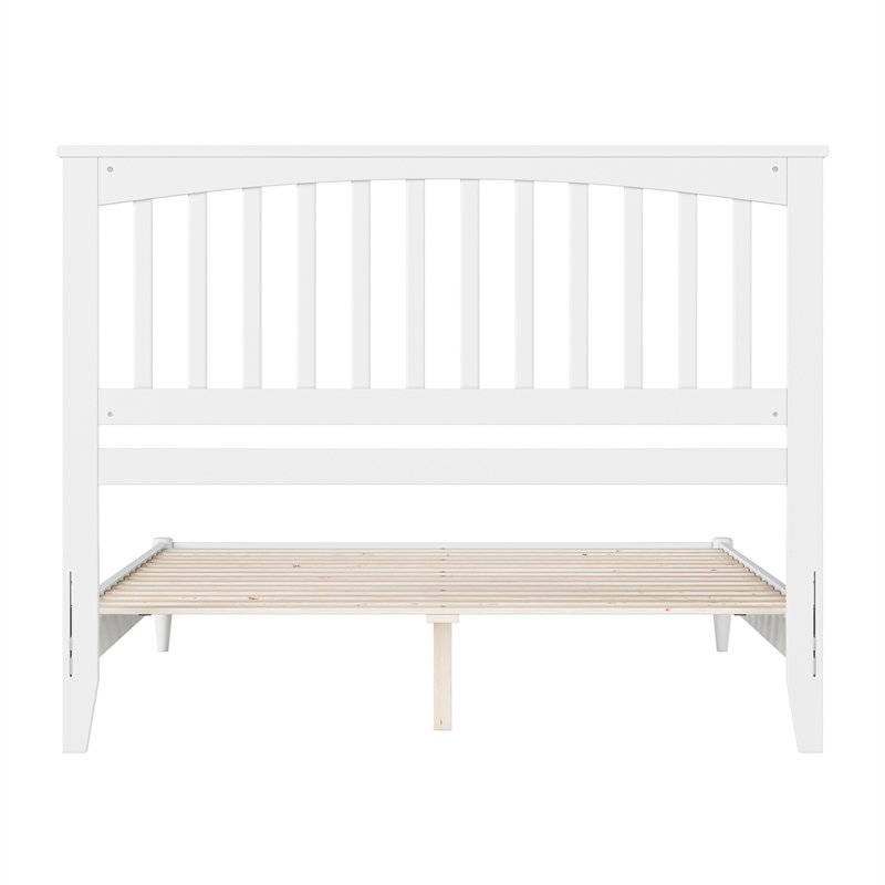 Becket Queen Wood Low Profile Platform Bed in White