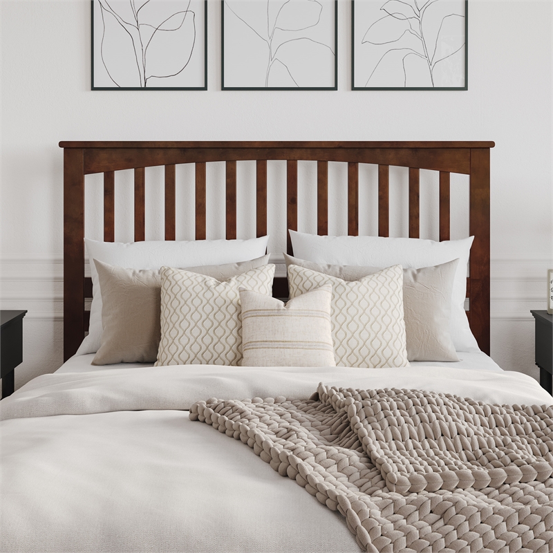 Becket Queen Wood Low Profile Platform Bed in Walnut