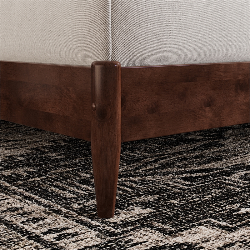 Becket Queen Wood Low Profile Platform Bed in Walnut