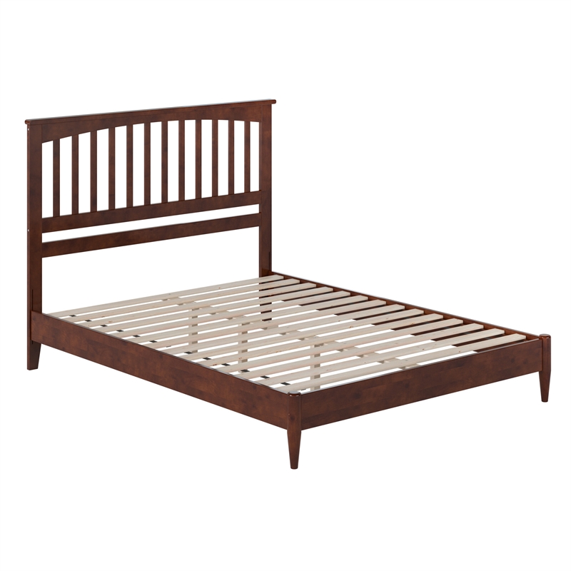 Becket Queen Wood Low Profile Platform Bed in Walnut