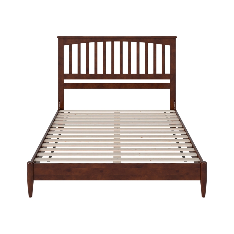 Becket Queen Wood Low Profile Platform Bed in Walnut