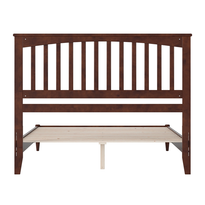 Becket Queen Wood Low Profile Platform Bed in Walnut